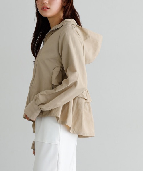 「Pierrot」 「Marvelous」ナイロンブルゾン M ライトベージュ レディース_画像3