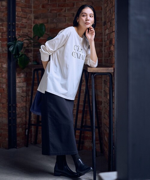 ANY（エニィ） tシャツ ロゴロングスリーブTシャツ レディース
