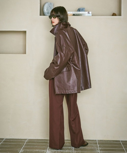 レザーカーコート（レディースファッション） | ファッション の
