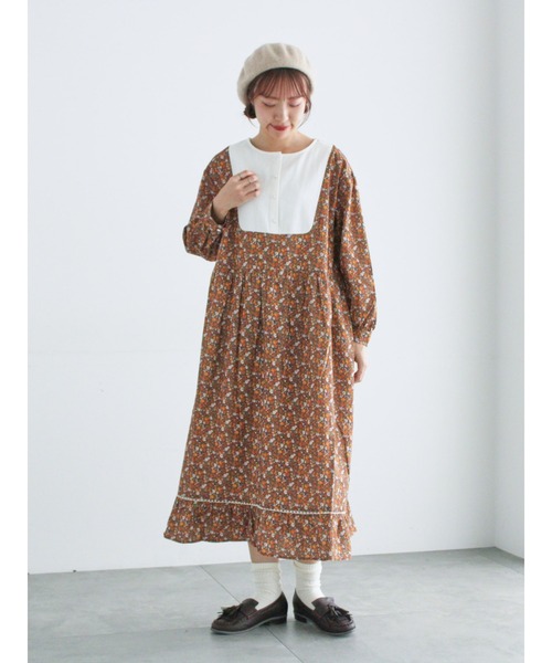 Samansa Mos2（サマンサモスモス） ワンピース 「WEB限定」胸元配色花