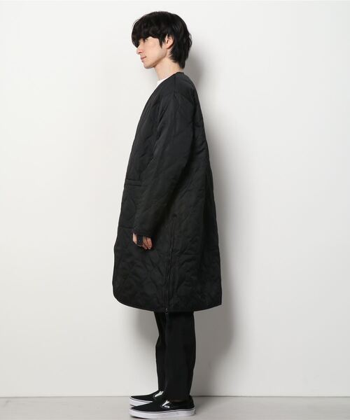 タイオンTAION ミリタリー ノーカラー ロングダウン ブラック TAION（タイオン） ノーカラーコート M ブラック メンズ : ZOZOTOWN