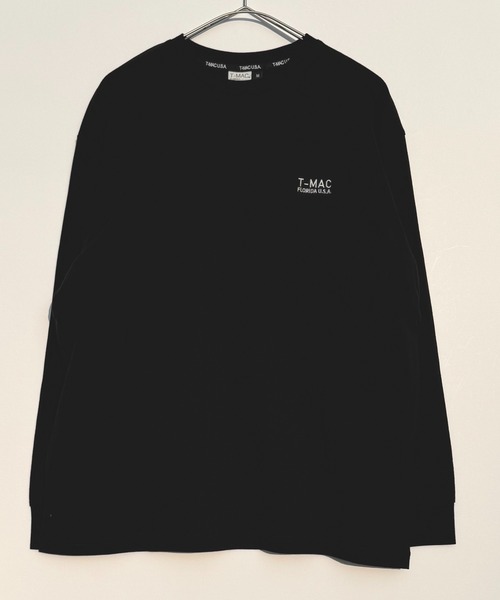 T-MAC OUTING tシャツ T-MAC フロッキープリント オーバーサイズ長袖T
