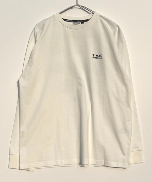 T-MAC OUTING tシャツ T-MAC フロッキープリント オーバーサイズ長袖T
