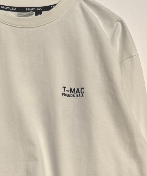 T-MAC OUTING tシャツ T-MAC フロッキープリント オーバーサイズ長袖T