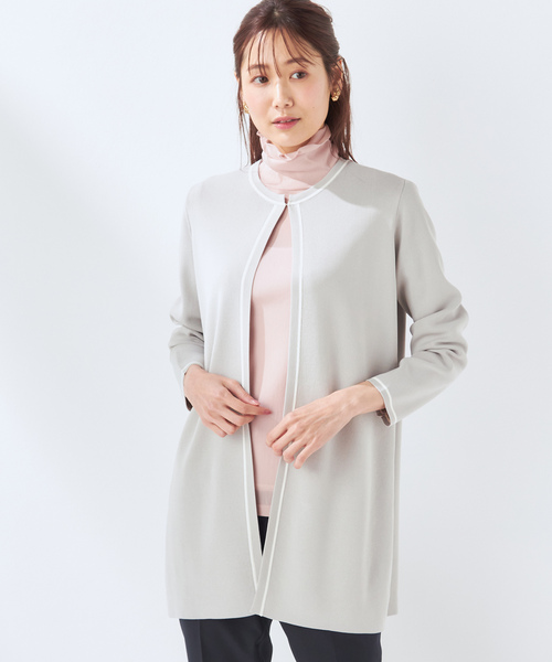 「A/C DESIGN BY ALPHA CUBIC」 カーディガン LL ライトグレー レディース_画像2