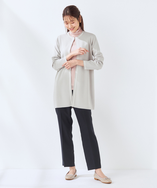 「A/C DESIGN BY ALPHA CUBIC」 カーディガン LL ライトグレー レディース_画像8