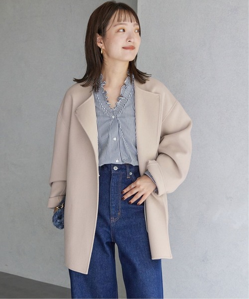 SLOBE IENA（スローブイエナ） ノーカラーコート FREE オレンジ