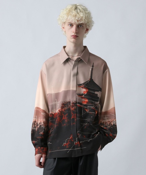 hari出品ページ HARE（ハレ） シャツ ランドスケープスケッチシャツ(HARE) メンズ