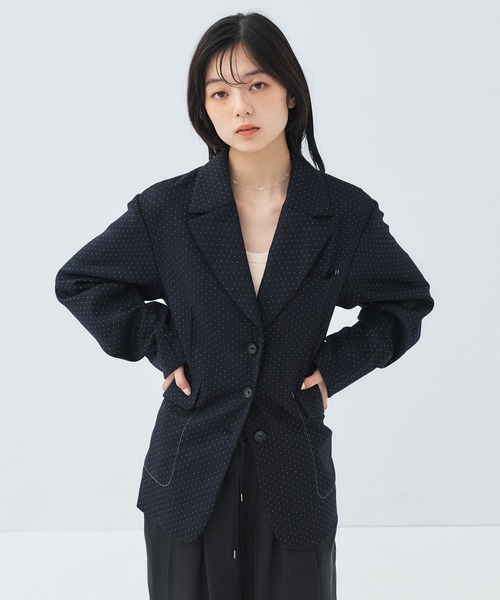 PUBLIC TOKYO ダブルクロスノッチドラペルジャケット NAVY 2 PUBLIC TOKYO（パブリックトウキョウ） ジャケット テーラード