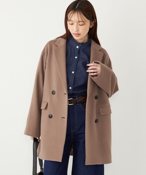 シップス スーパー100’sウール ロングコート チェスター ブラウン D8 nb7953-01_1.jpg