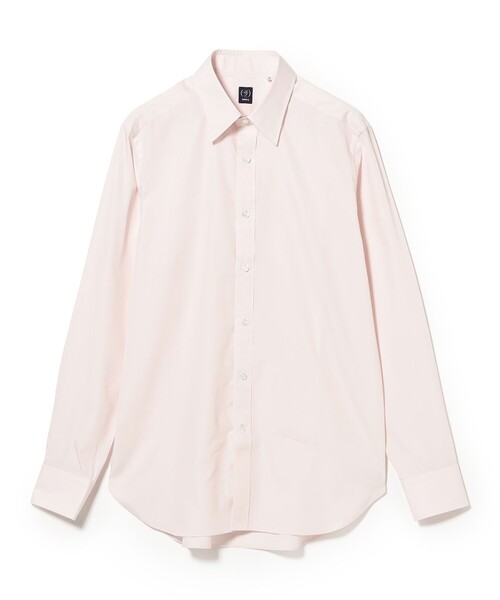 BEAMS F（ビームスF） シャツ コットン ピンク ソリッド レギュラー