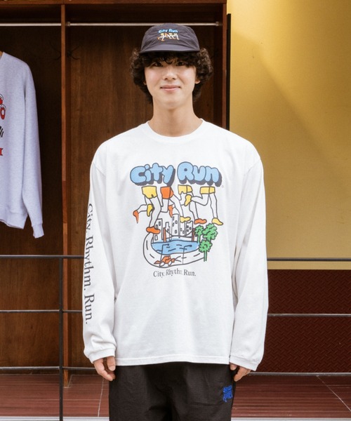 archive ロンT 英字 グランジ お兄系 V系 オピウム 平成 ピチT PR01. tシャツ BIG WAVE シティーラン Tシャツ (ロンT) メンズ
