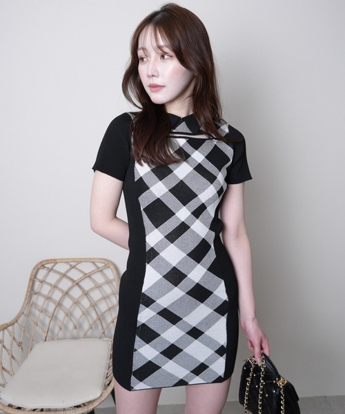 「LIPSERVICE」 半袖ワンピース FREE ブラック レディース_画像8