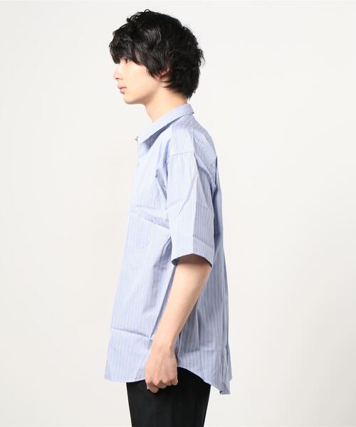 「THOMAS MASON」 半袖シャツ「BEAMS LIGHTSコラボ」 S ホワイト メンズ_画像2