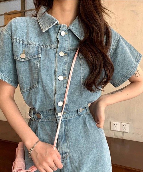 「NANEA」 半袖ワンピース SMALL キナリ レディース_画像3