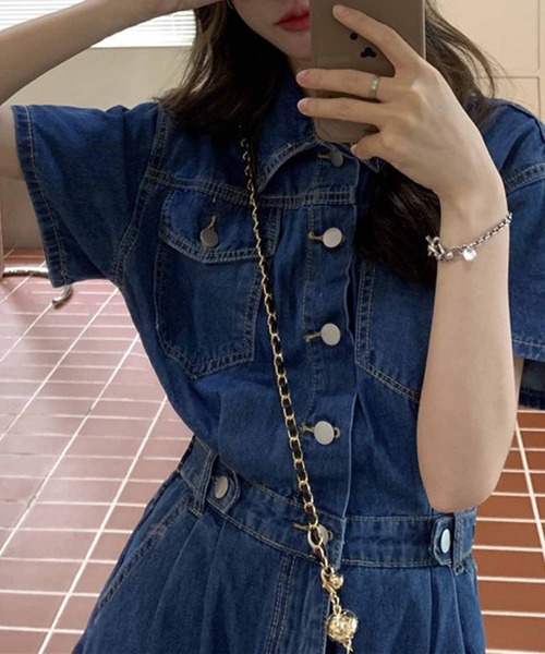 「NANEA」 半袖ワンピース SMALL キナリ レディース_画像9