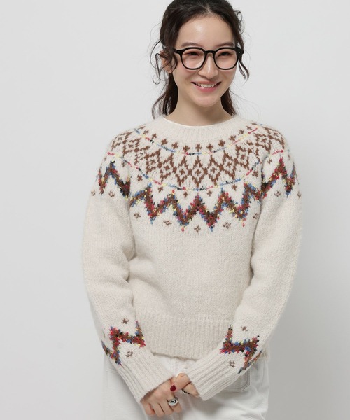 niko and…（ニコアンド） ニット セーター アンゴラMIXノルディック