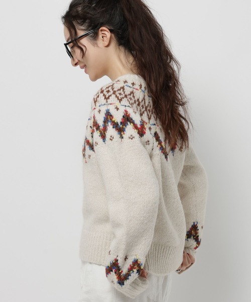 【未使用品】自由区 　ニット　ノルディック柄　モヘヤ　アンゴラ　羊毛　グレー new arrival ㅤㅤㅤㅤㅤㅤㅤㅤㅤㅤㅤㅤㅤ ㅤㅤㅤㅤㅤㅤㅤㅤㅤㅤㅤㅤㅤ