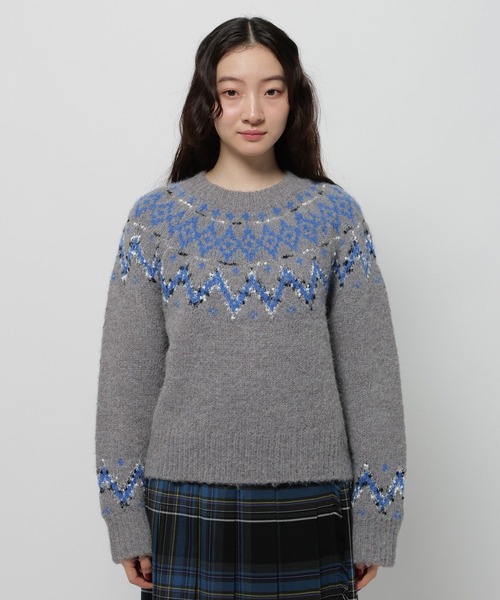 専用★ニコアンド★今季新作★ノルディックニット　人気完売カラー niko and…（ニコアンド） ニット セーター アンゴラMIXノルディック