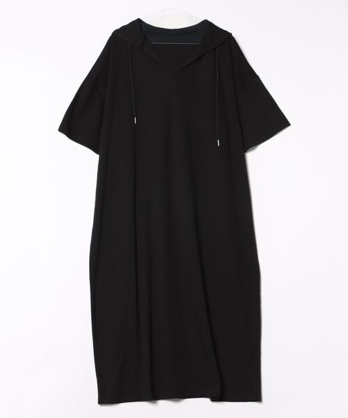 「Q」 半袖ワンピース MEDIUM ブラック レディース_画像9