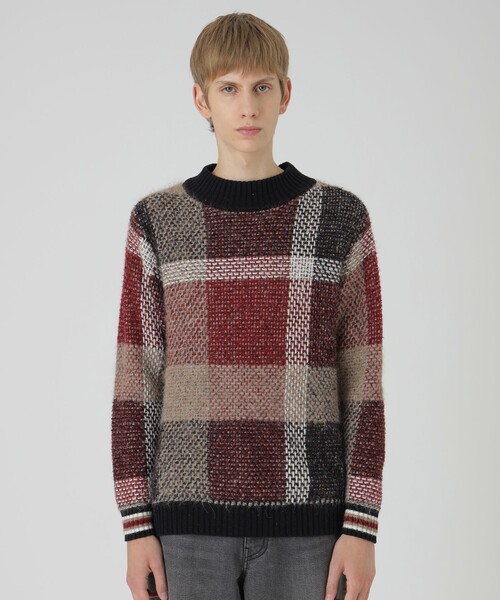 ブラックレーベルクレストブリッジのチェック柄ニットセーター BLACK LABEL CRESTBRIDGE（ブラックレーベル クレストブリッジ