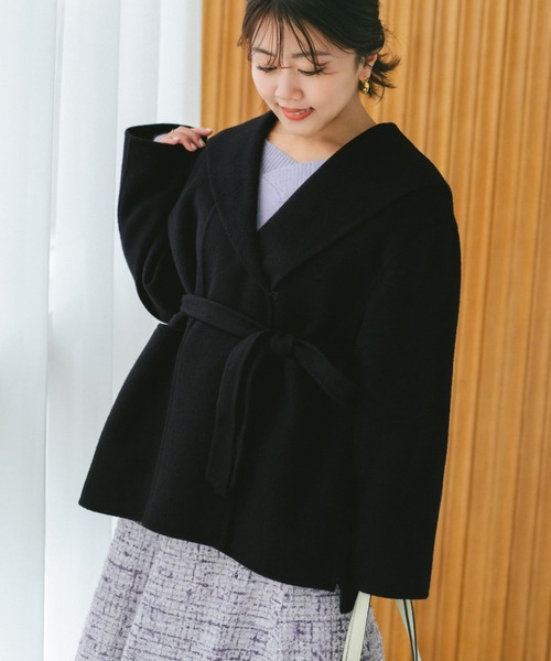 COHINA（コヒナ） コート アウター ウールリバーミドルコート 「低身長