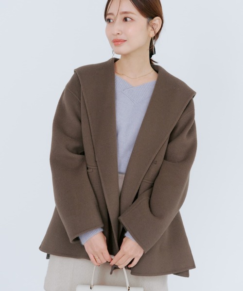 COHINA（コヒナ） コート アウター ウールリバーミドルコート 「低身長
