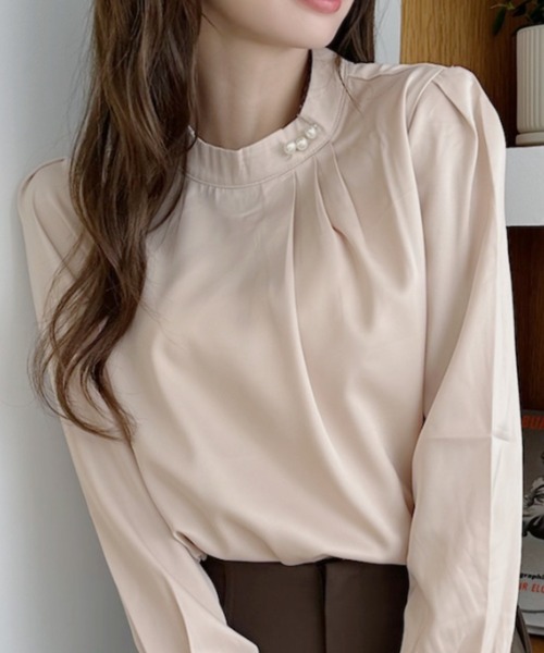 「Miniministore」 長袖ブラウス M ブルーグレー レディース_画像9