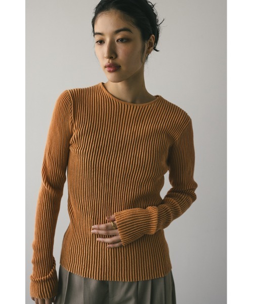 「STYLEMIXER」 長袖ニット FREE オレンジ レディース_画像4