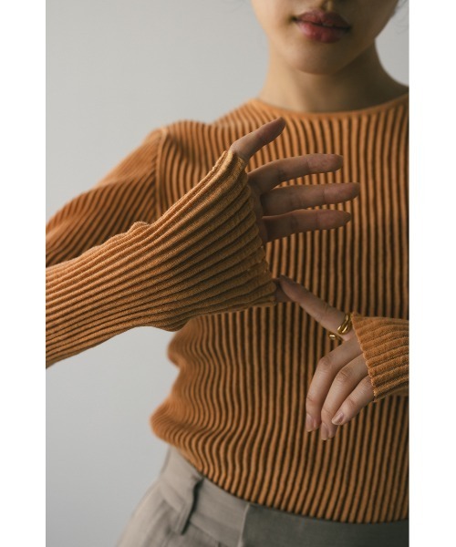 「STYLEMIXER」 長袖ニット FREE オレンジ レディース_画像8