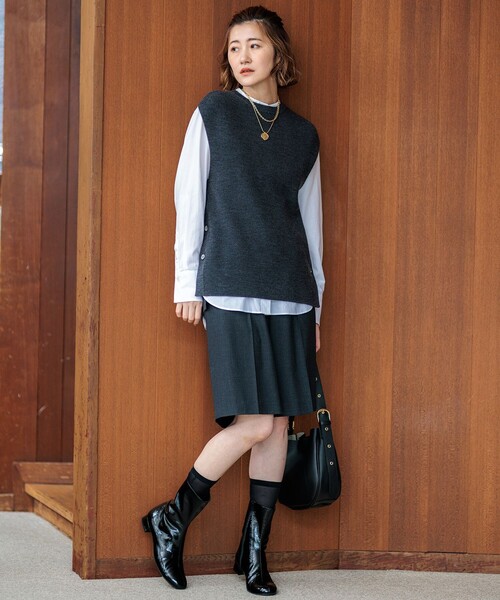 「23区」 ノースリーブニット 38 グレー レディース_画像5