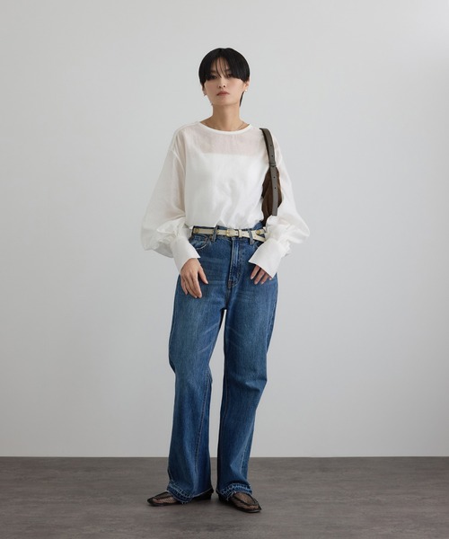 ブラウス シャツ 「WEB限定」シルクMIXルチアブラウス レディースの画像