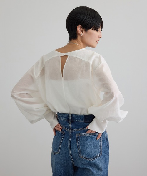 ブラウス シャツ 「WEB限定」シルクMIXルチアブラウス レディースの画像