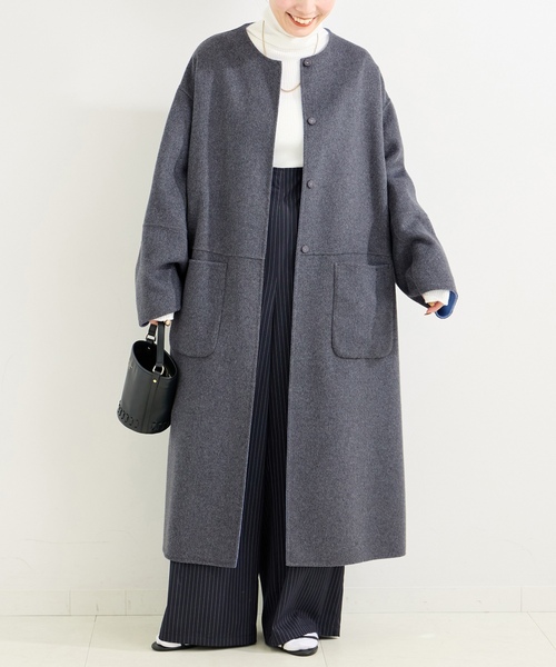 B.C STOCK Simplicite ノーカラーコート B.C STOCK（ベーセーストック） 「Simplicite」ノーカラーコート