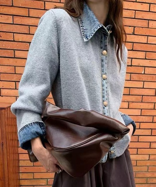 「SpRay」 ニットカーディガン FREE ネイビー レディース_画像3