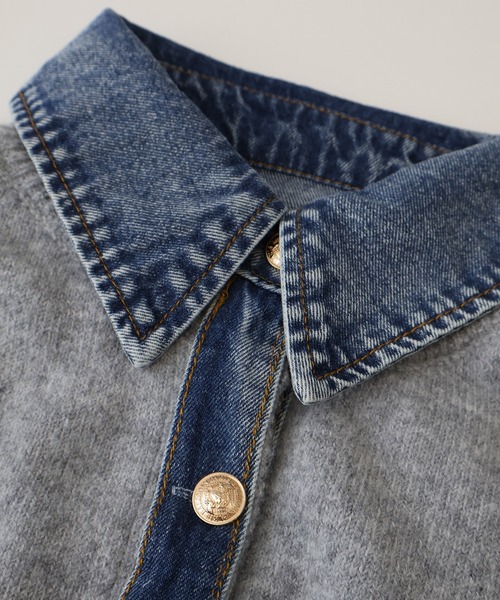 「SpRay」 ニットカーディガン FREE ネイビー レディース_画像9