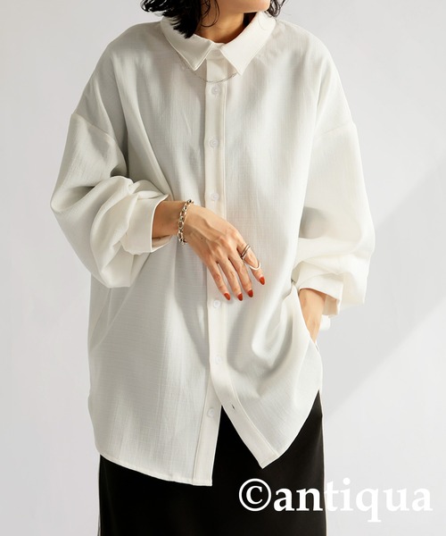 [antiqua] длинный рукав блуза P черный женский 