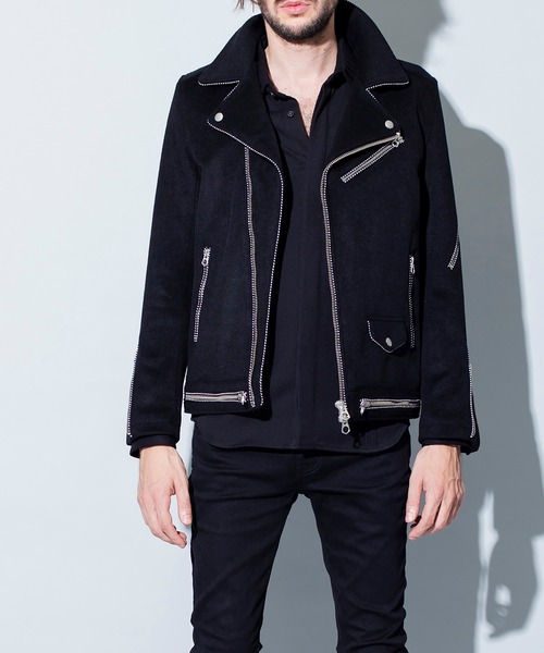 「NO ID.」 ライダースジャケット 1 ブラック メンズ_画像4