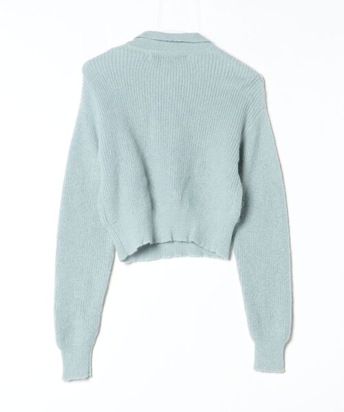 「VEQUM」 ニットカーディガン FREE ブルー レディース_画像2