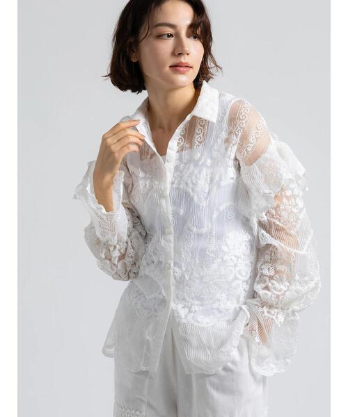 Charleschaton ホワイトレースブラウス Te chichi（テチチ） ブラウス シャツ 「Atelier ChouChou