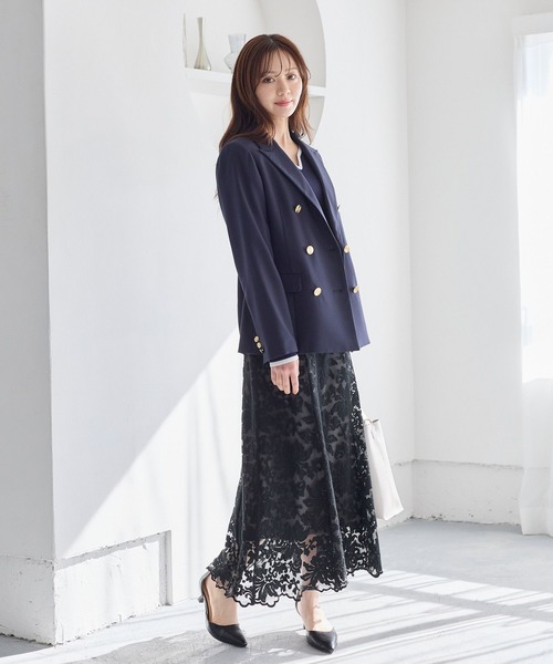 新品タグ付き ANAYI アネモネレース マーメイドスカート 36 ネイビー