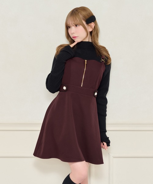 「apres jour」 キャミソールワンピース X-LARGE ボルドー レディース_画像2