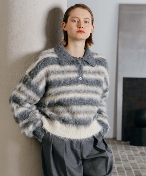 CREDONA クレドナ MOHAIR BORDER KNIT モヘヤ CREDONA（クレドナ） ニット セーター MOHAIR BORDER KNIT/モヘヤ