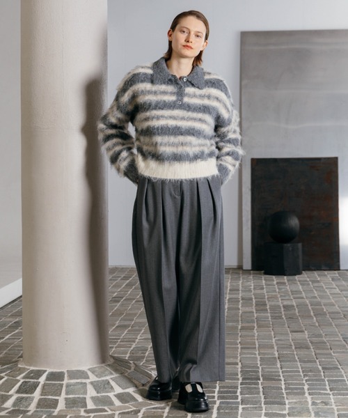 CREDONA クレドナ MOHAIR BORDER KNIT モヘヤ CREDONA（クレドナ） ニット セーター MOHAIR BORDER KNIT/モヘヤ