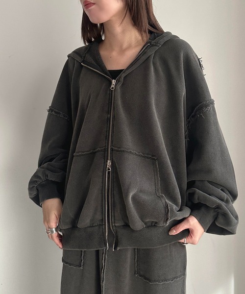 「apres jour mignon」 ジップアップパーカー フリー ブラック レディース_画像3