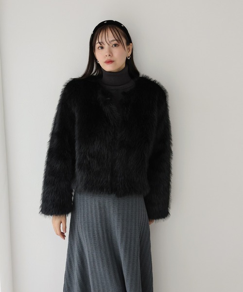 「BLUEEAST」 ノーカラージャケット「konhanfanコラボ」 MEDIUM ベージュ レディース_画像7