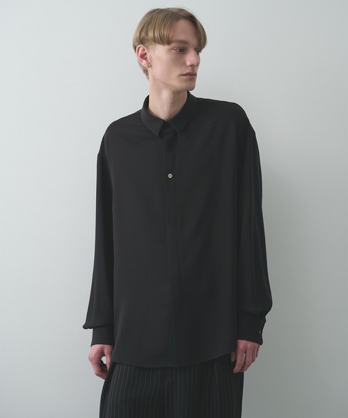 CULLNI（クルニ） シャツ Double Cloth Chin Tab Long Sleeve Shirt