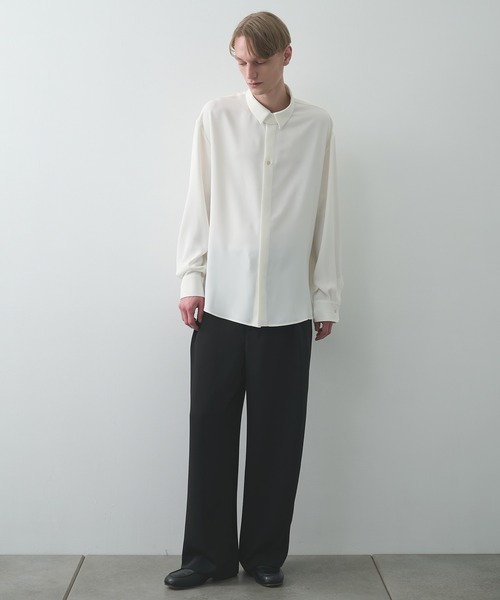 CULLNI（クルニ） シャツ Double Cloth Chin Tab Long Sleeve Shirt