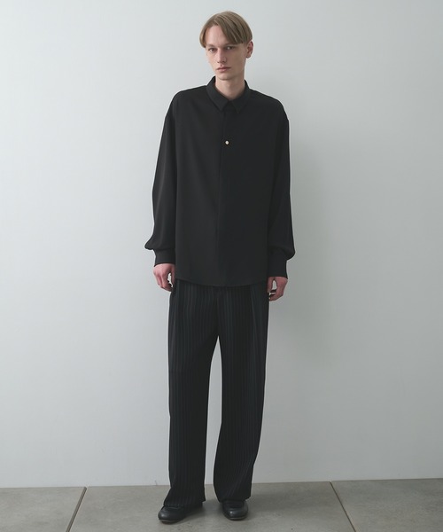 CULLNI（クルニ） シャツ Double Cloth Chin Tab Long Sleeve Shirt
