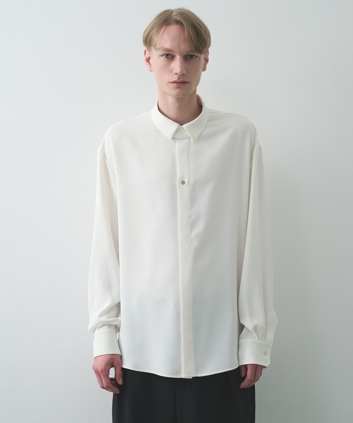 CULLNI（クルニ） シャツ Double Cloth Chin Tab Long Sleeve Shirt